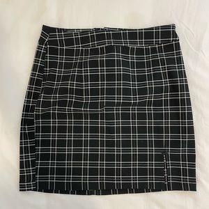 Black and white plaid mini skirt